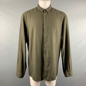 TRANSIT Size M Green Cotton Blend Long Sleeve Shirt